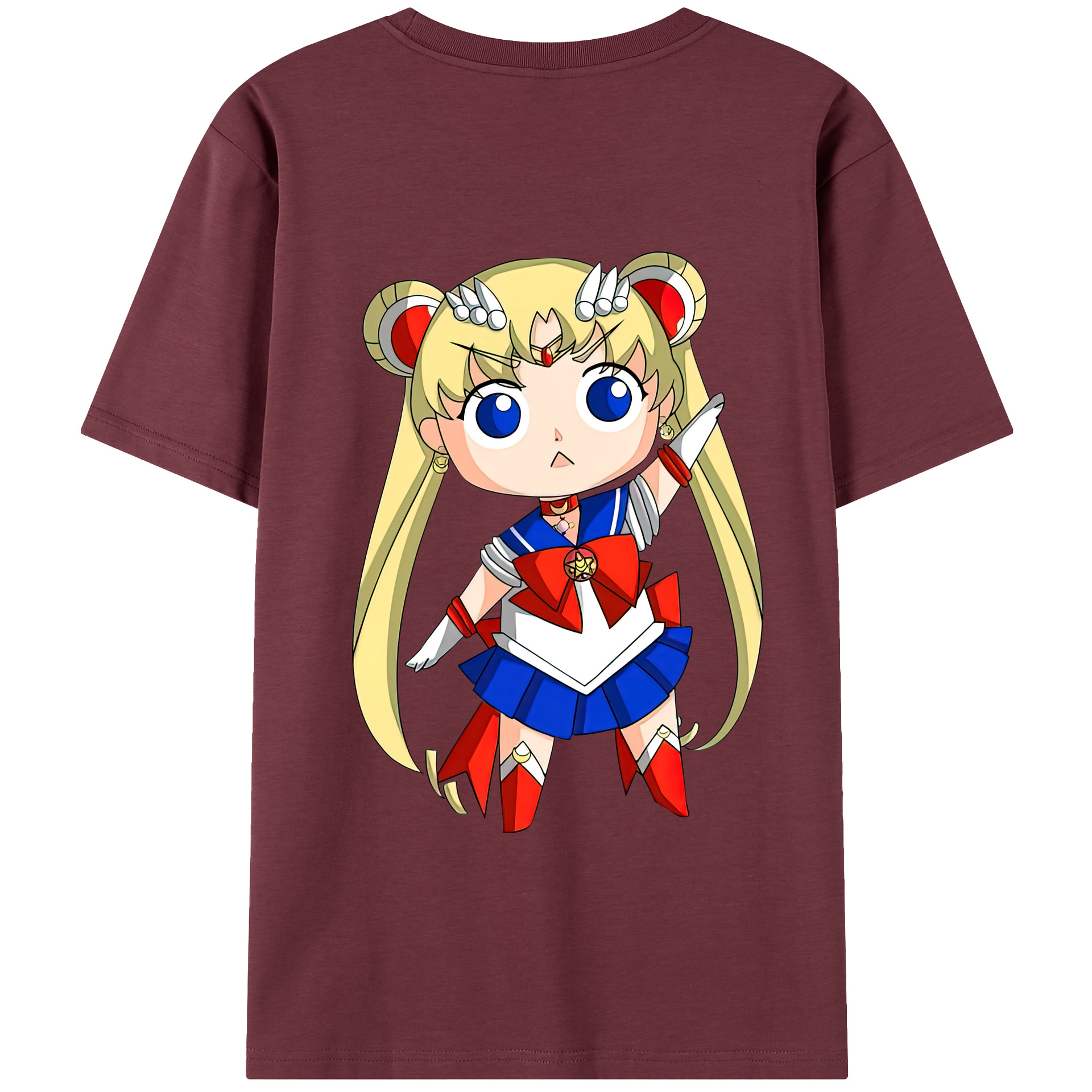 （画像用） 美少女戦士セーラームーン 月野 うさぎ つきの うさぎ Sailor Moon Tsukino Usagi 綿100％半袖Tシャツ（背面プリント）